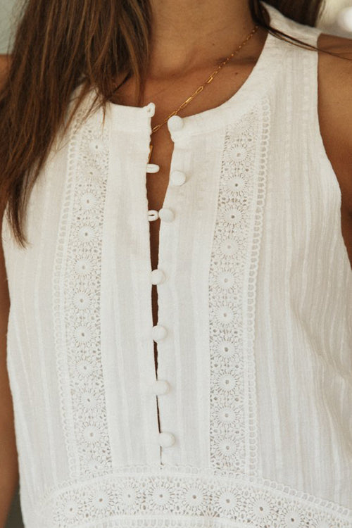 Sweet Nature White Lace Mini Dress