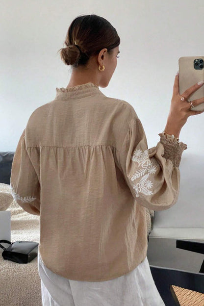 Everyday Luck Floral Embroidered Cotton Top