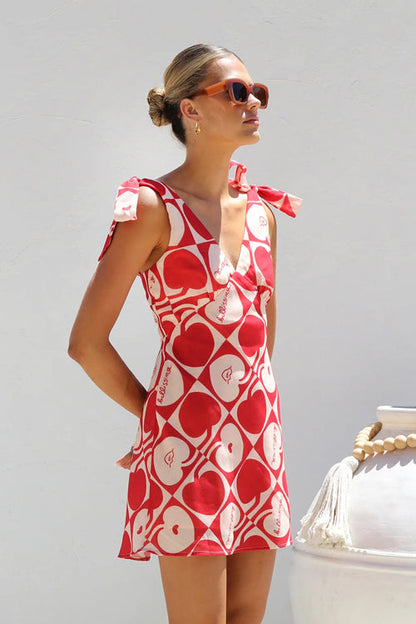 Your Sweetie Print Tie-Strap Mini Dress
