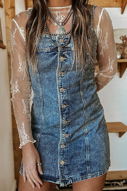 Uniquely Darling Medium Wash Denim Mini Dress