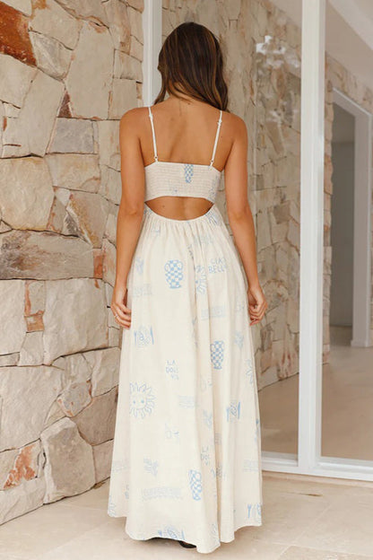 Living Is Easy Sleeveless Printed Maxi Dress