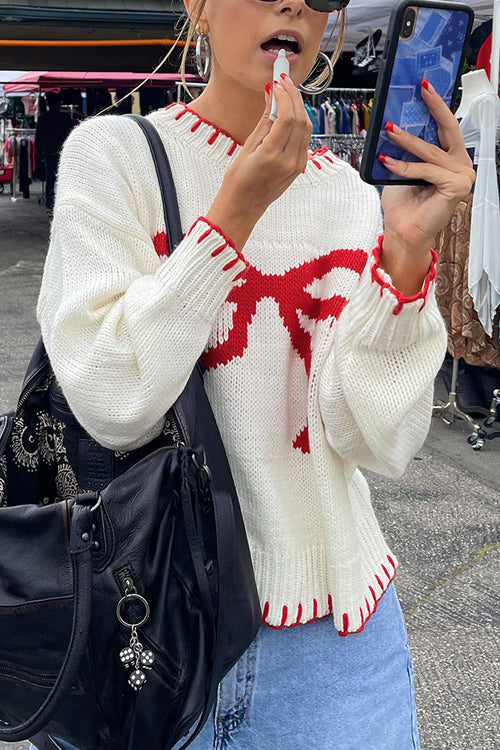 Feeling The Best Bowknot Knit Sweater