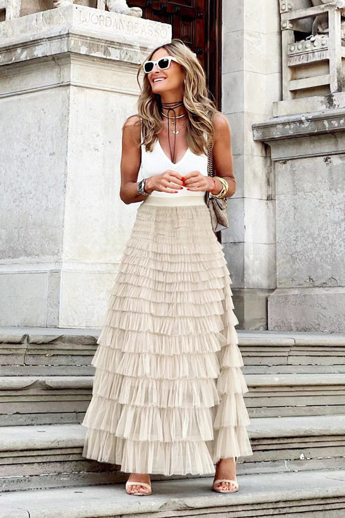 Superbly Stunning Layered Tulle Maxi Skirt