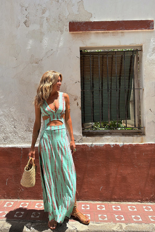 Brighter Side V-Neck Cutout Maxi Dress