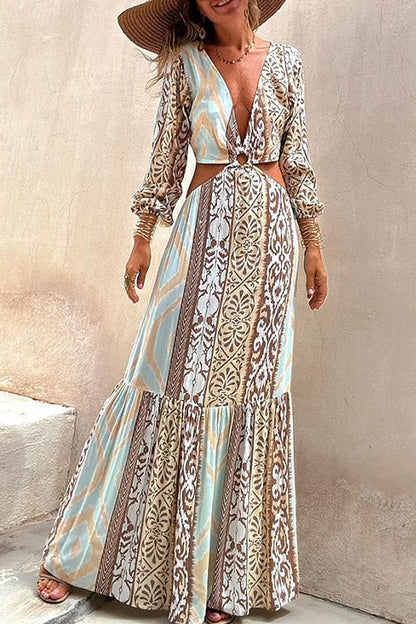 Silvana Printed Backless Mini Dress