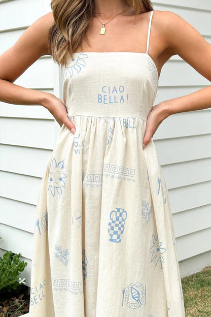 Living Is Easy Sleeveless Printed Maxi Dress