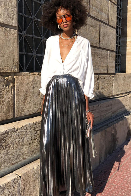 Returned Affections Pleated Maxi Skirt