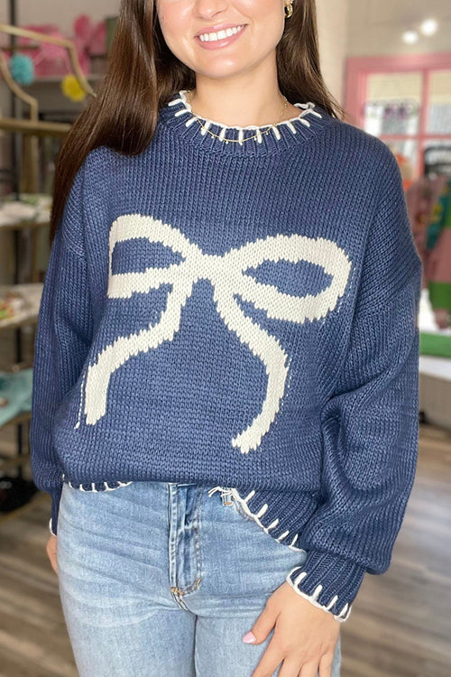 Feeling The Best Bowknot Knit Sweater