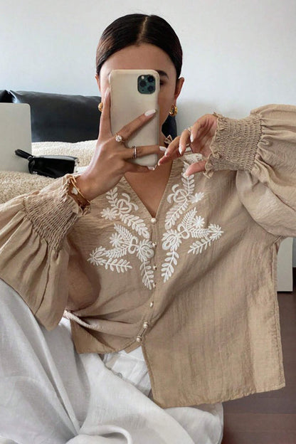 Everyday Luck Floral Embroidered Cotton Top