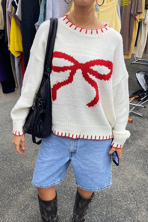 Feeling The Best Bowknot Knit Sweater