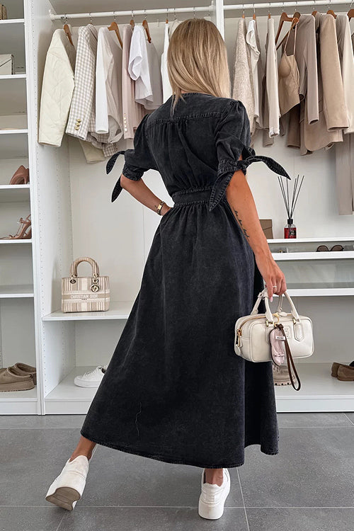 On This Sweet Day Button Down Denim Maxi Dress