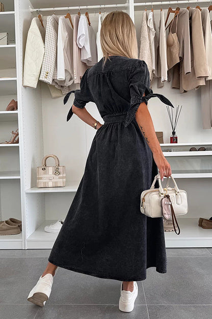 On This Sweet Day Button Down Denim Maxi Dress