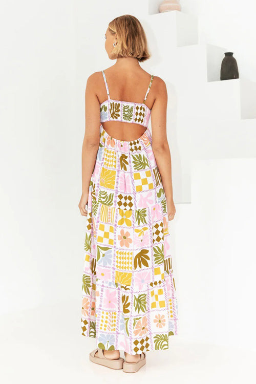 Living Is Easy Sleeveless Printed Maxi Dress