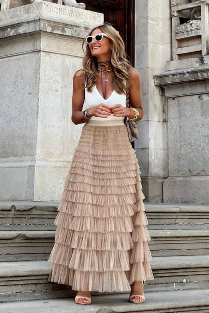 Superbly Stunning Layered Tulle Maxi Skirt