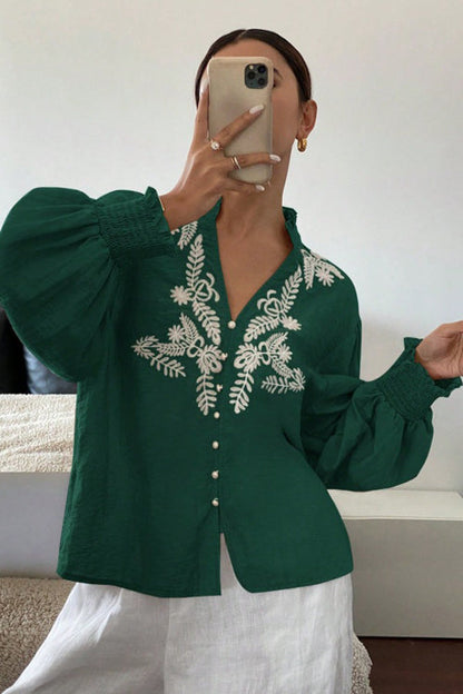 Everyday Luck Floral Embroidered Cotton Top
