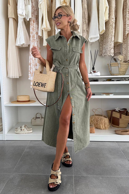 Own The Trend Denim Sleeveless Midi Dress - 3 Colors